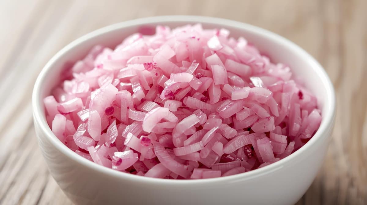 Pink onion minced